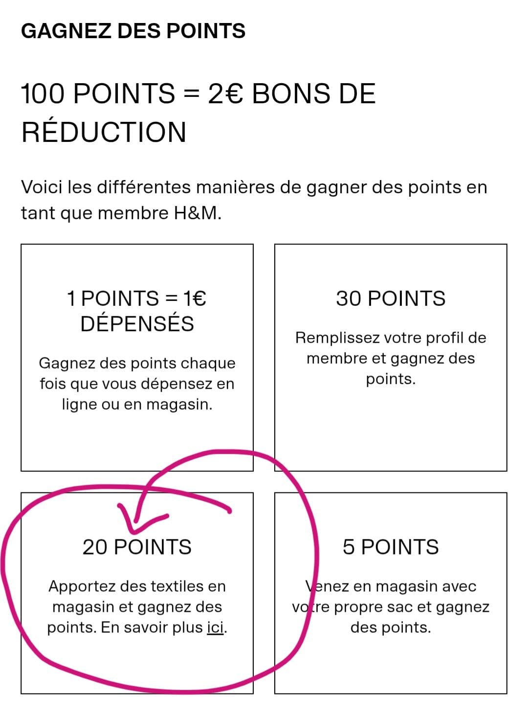 4 enseignes pour échanger vos vieux vêtements contre des réductions points a gagner a rapportant des vieux vetements chez H&M