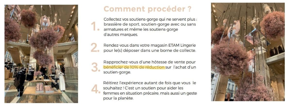 4 enseignes pour échanger vos vieux vêtements contre des réductions procedure recyclage soutien gorge etam