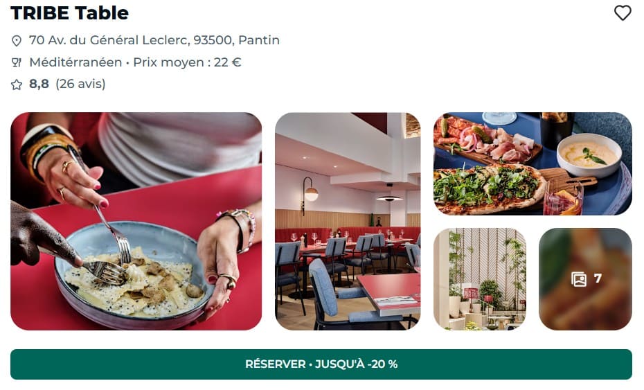 The Fork, idéal pour manger moins cher au restaurant ! bon plan the fork tribe table pantin