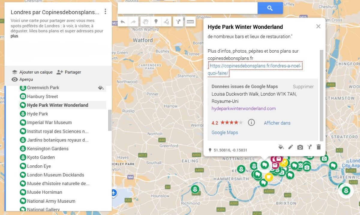 carte des bonnes adresses a londres a noel