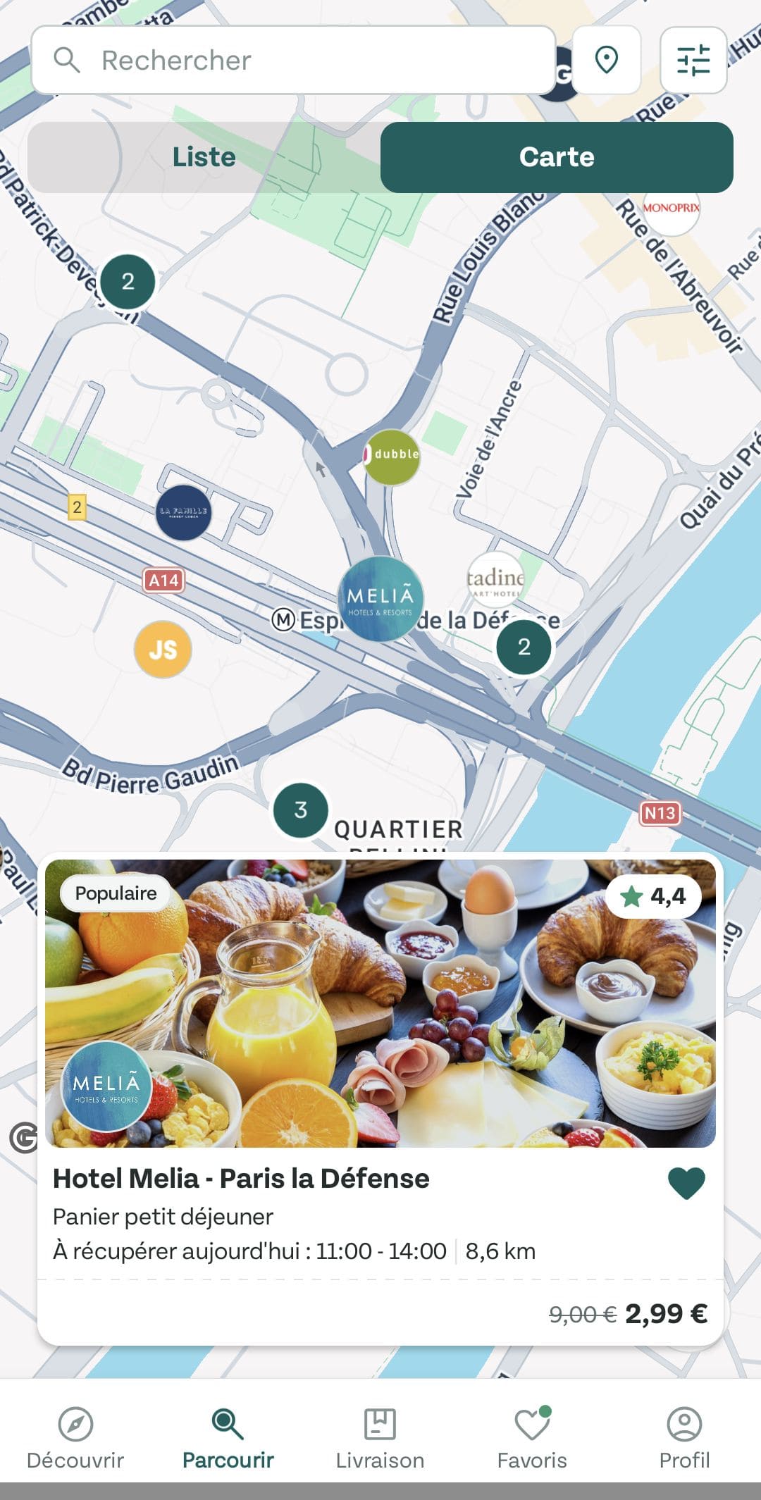 Too Good To Go, toujours un bon plan food ! carte localisation des paniers too good to go