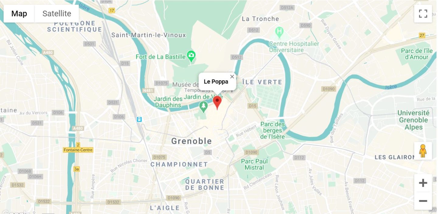 Situation géographique Le Poppa Grenoble