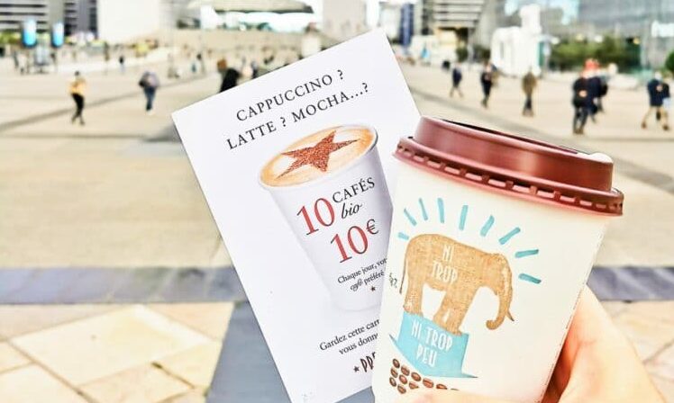 10 cafés/thés bio pour 10 euros avec la carte café Prêt à Manger !