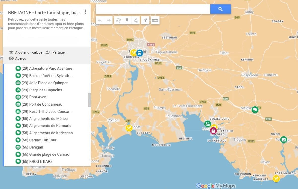 carte touristique des points interets en finistere sud par copinesdebonsplans