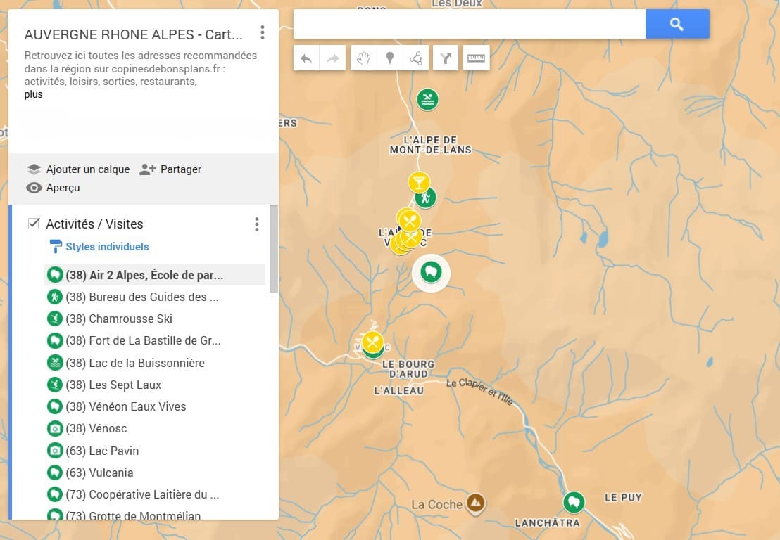 Les 2 Alpes en été, 4 jours à fond ! carte touristique de la station les deux alpes en region auvergne rhone alpes