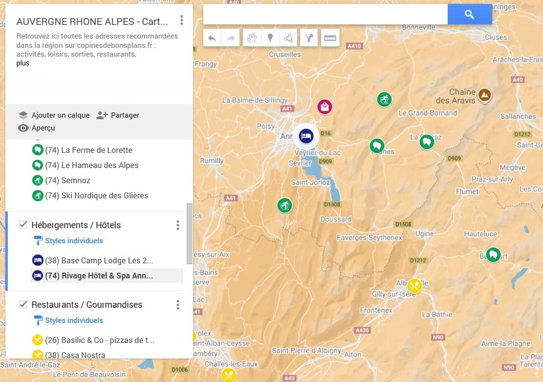 carte tourisme auvergne rhone alpes par copinesdebonsplans focus annecy et alentours