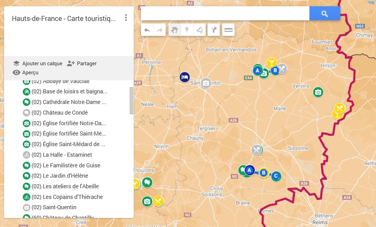 carte touristique de la Thierache dans l aisne