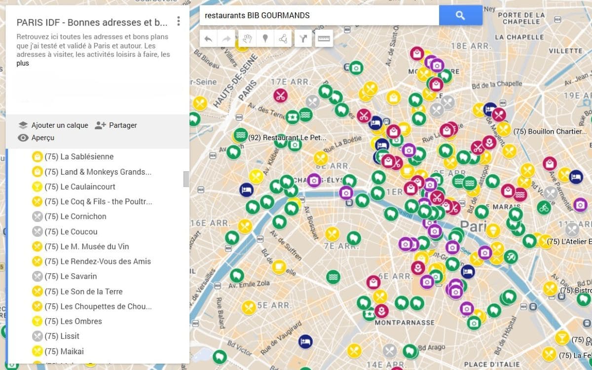 Bib gourmand, les adresses gastronomiques "bon plan"! carte des bib gourmands en ile de france