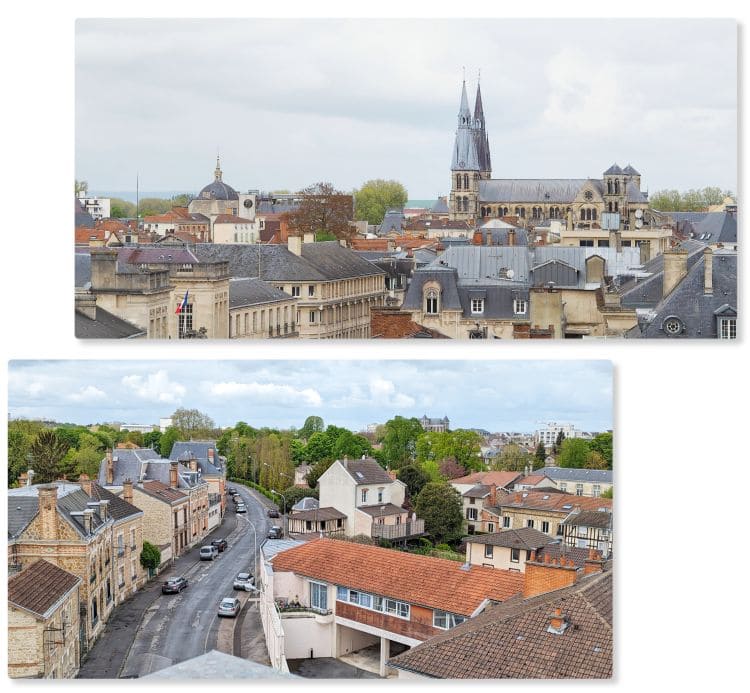 Visiter Châlons-en-Champagne en amoureux vue des toits de chalon en champagne depuis la porte sainte croix