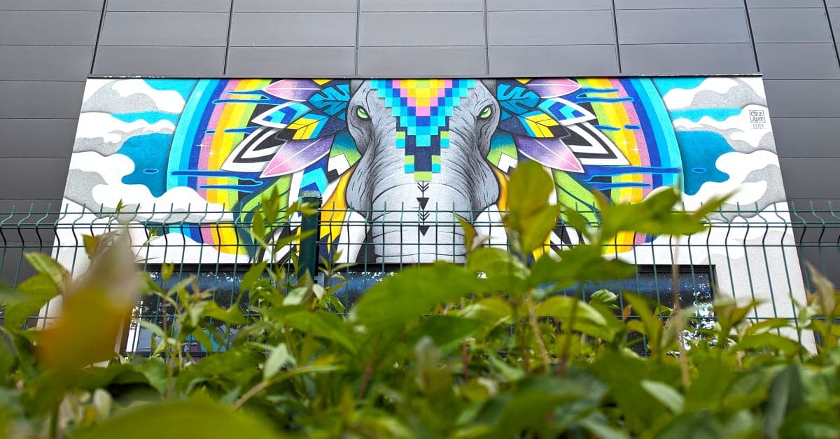 Musée Street Art au Clos du Chêne Montévrain ! elephant cezart xlos du chene montevrain