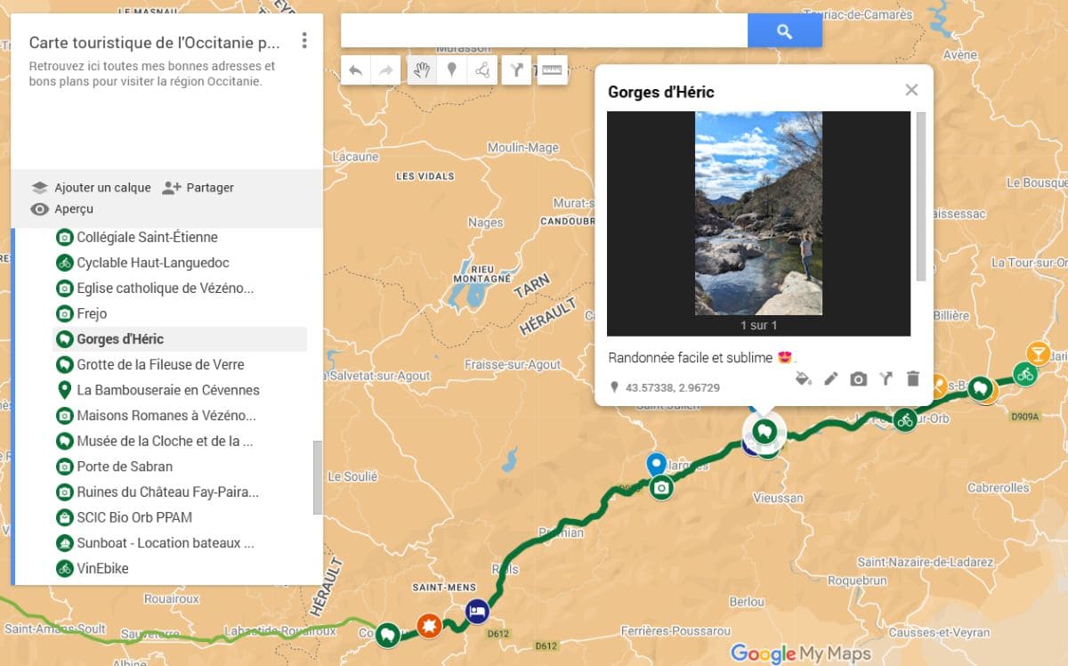 Week-end à vélo le long de la Passa Païs en Occitanie ! carte itineraire sur la voie verte passa pais herault