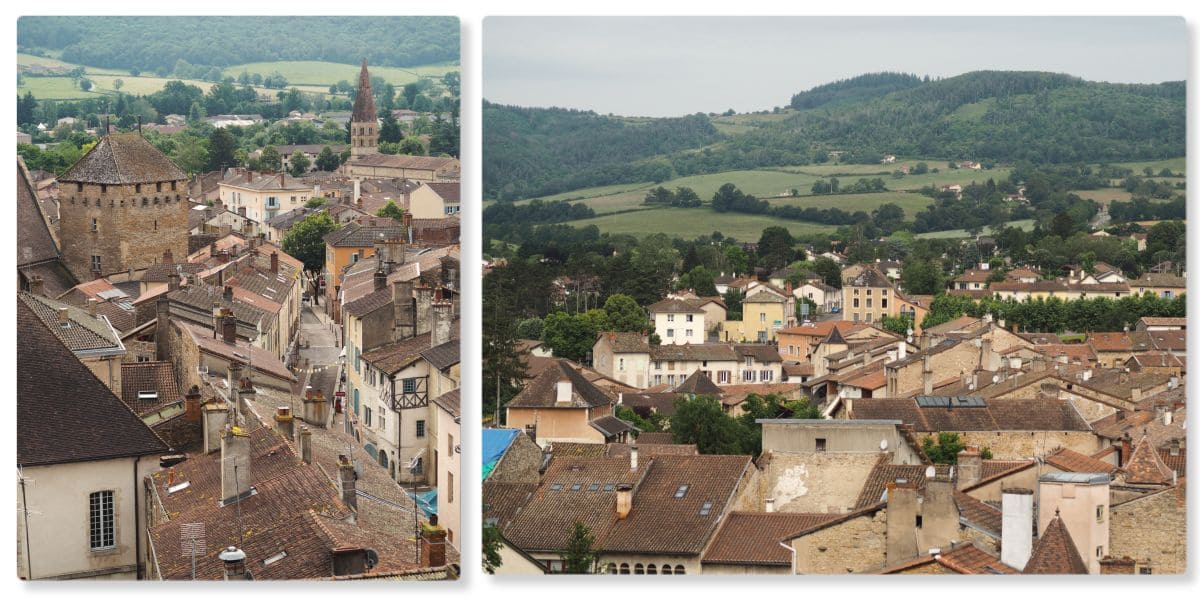 Explorez la Bourgogne du Sud en suivant la CycloRoute71 ! ville de cluny vue depuis la tour des fromages