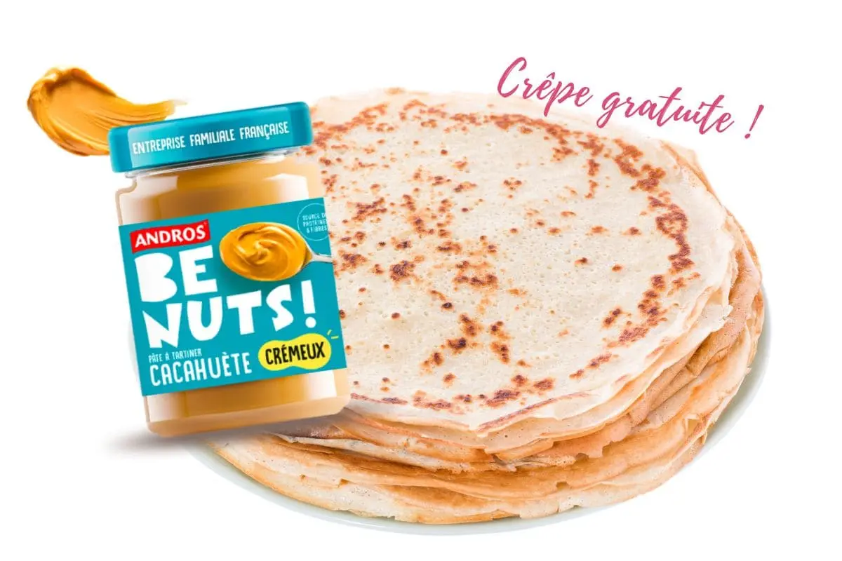 Bon plan Chandeleur : crêpe gratuite avec Andros Be Nuts bon plan chandeleur paris andros janvier 2025