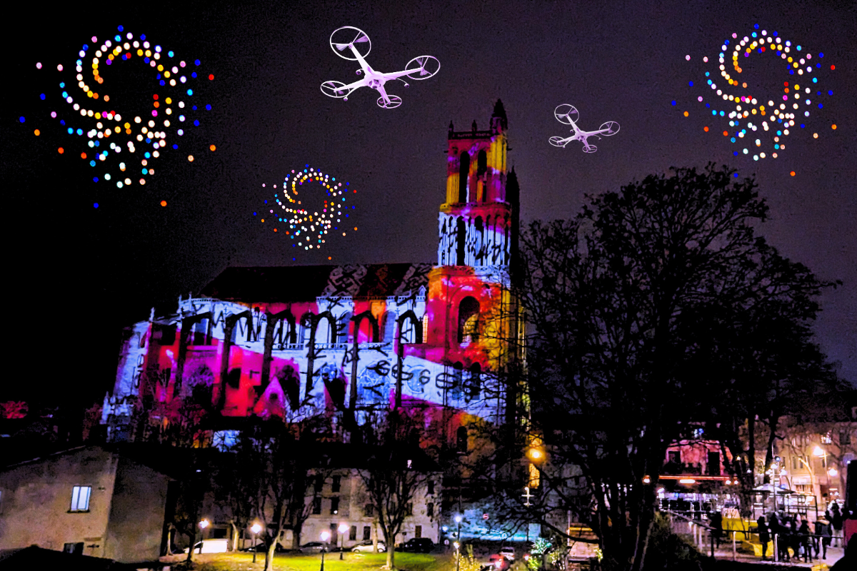 Spectacle drones gratuit Mantes-la-Jolie février