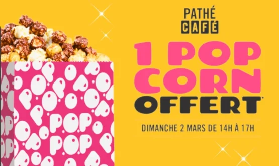 Pop-corn offert au Café Pathé à Paris : rendez-vous le 2 mars !