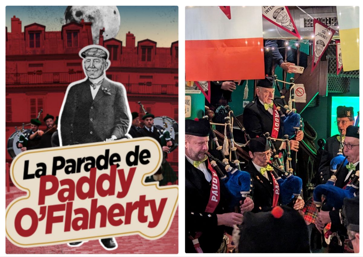 parade paddy o flaherty paris saint-patrick 2025 - musiciens en costumes et ambiance festive