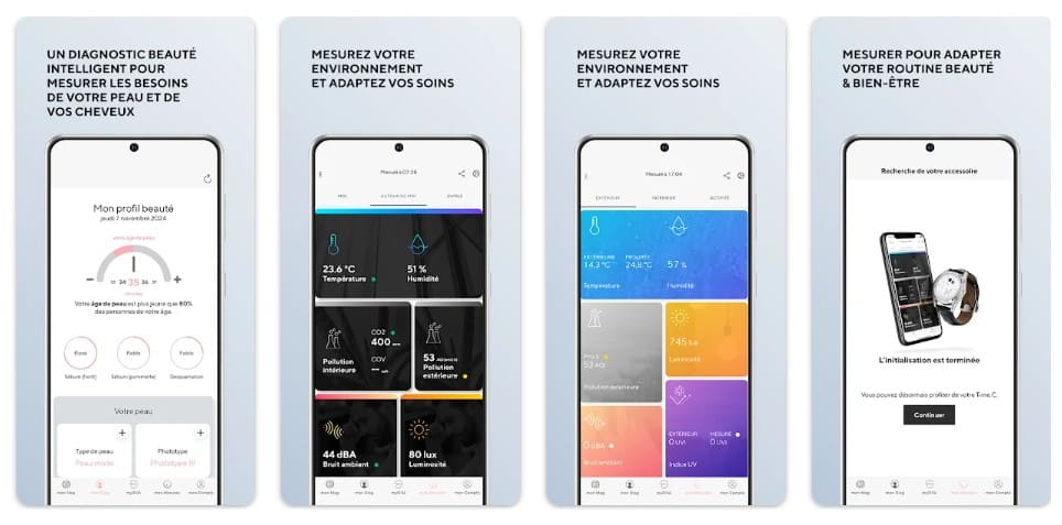 visuels de l'application diagnostic de peau Myieva