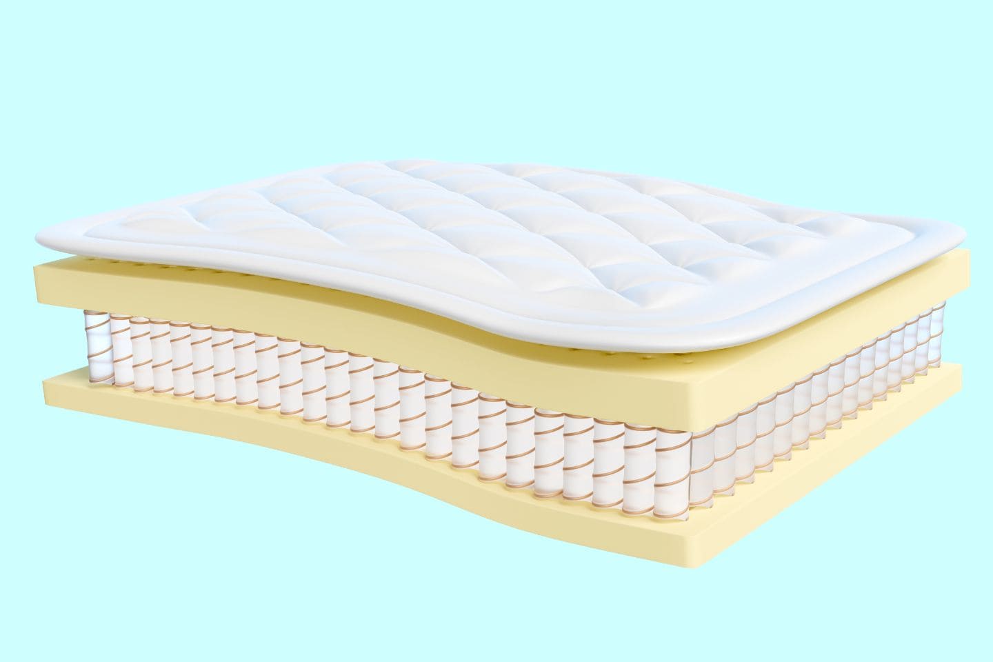 vue sur les differents elements composant un matelas enfant