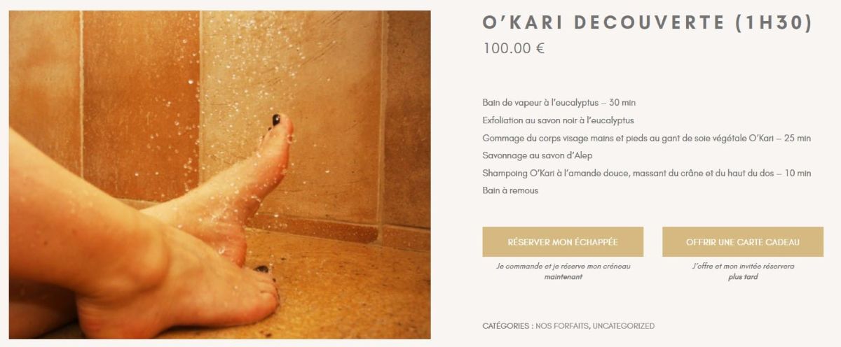 composition de la prestation o kari decouverte du hammam okari paris montorgueil