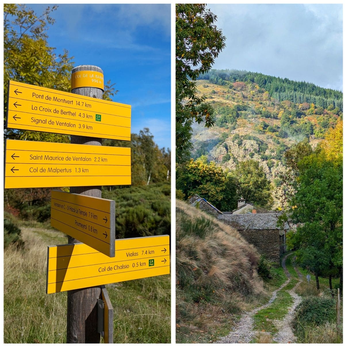 photos prises pendant la randonnee du villaret dans les cevennes