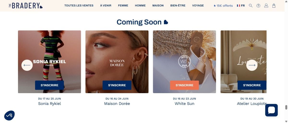 moyen d inscription sur ventes privees the bradery pour recevoir une alerte