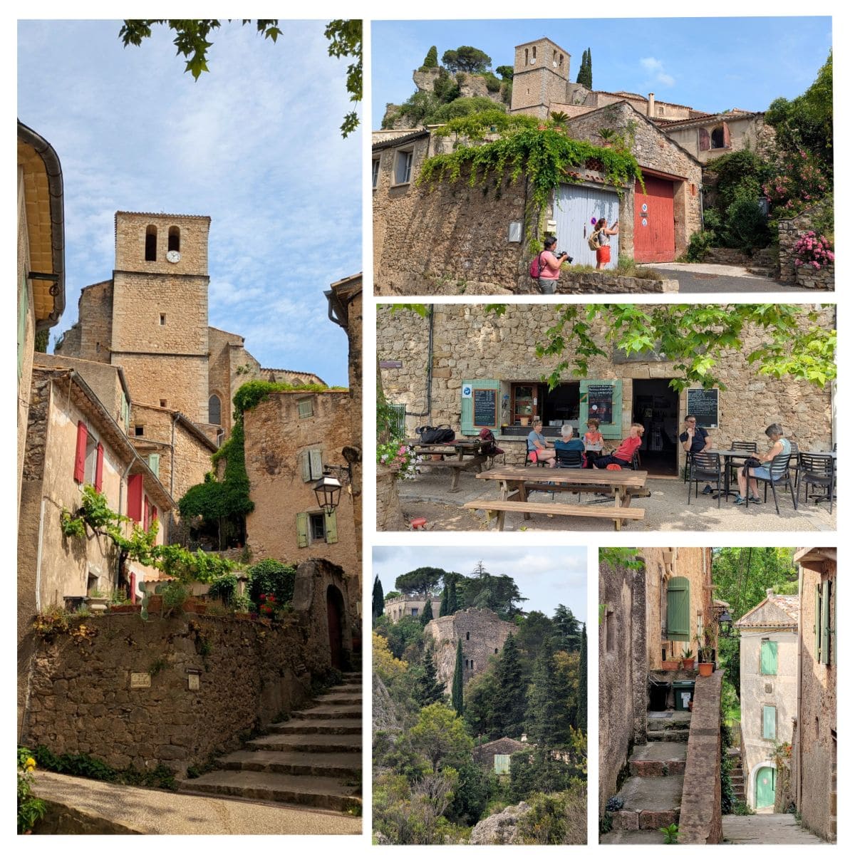 belles maisons et ambiance dans le village de moureze dans l herault