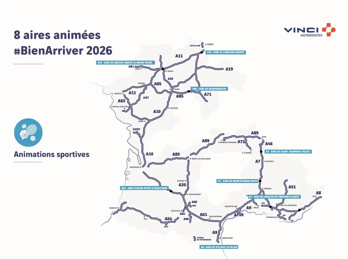 carte des animations sportives gratuites operation bienarriver vinci autoroutes