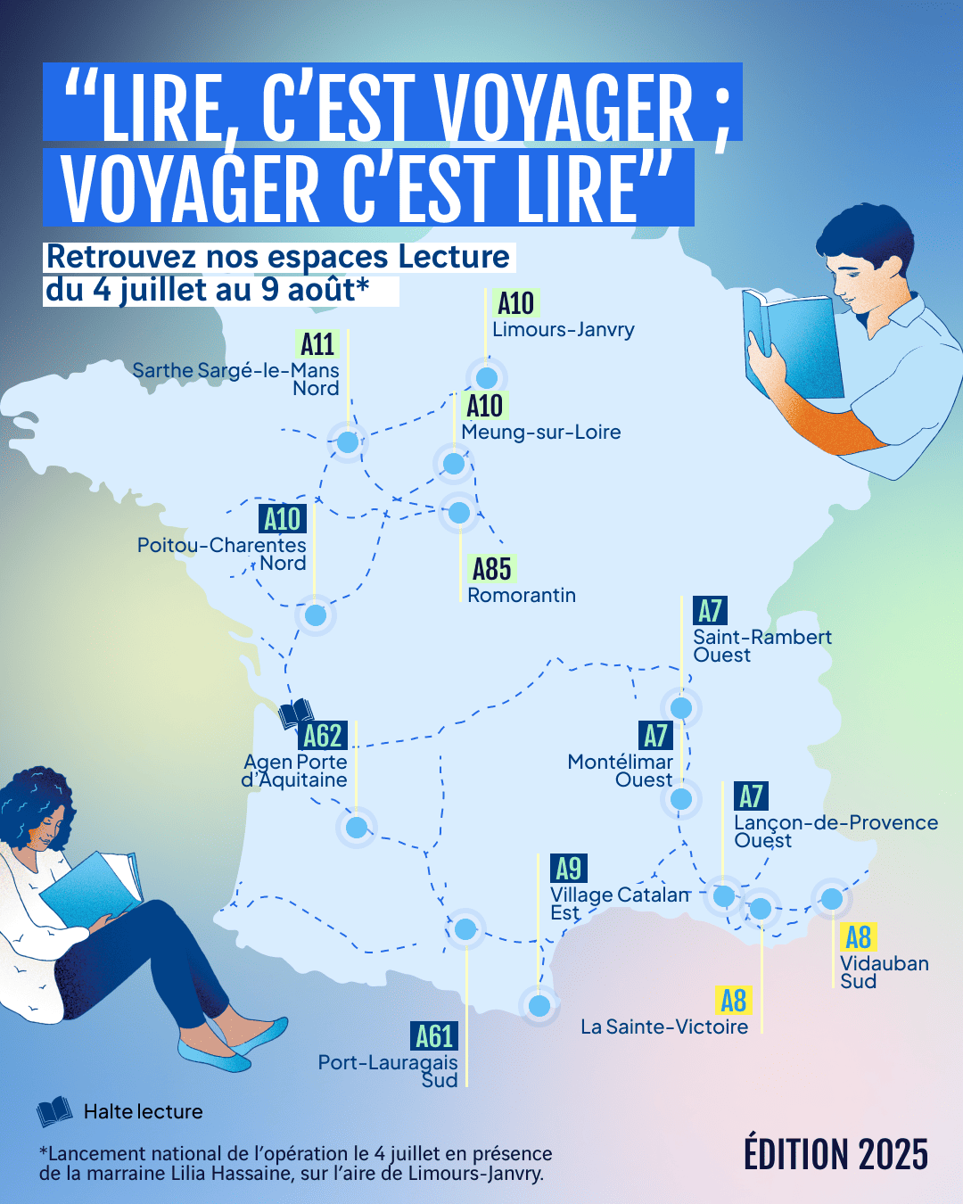 espace lecture et livres offerts pendant operation BienArriver Vinci Autoroutes