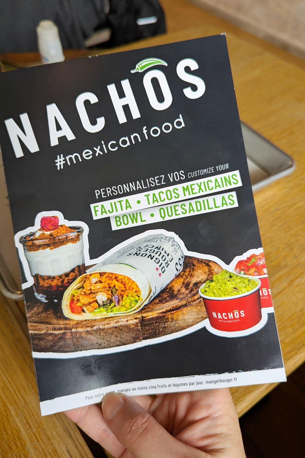 menu nachos neuilly sur seine