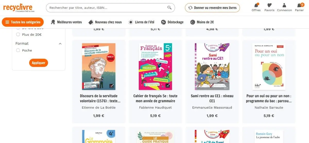 livres scolaires d occasion