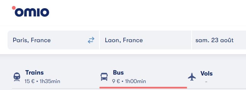 comparaison tarifs transports paris laon avec omio