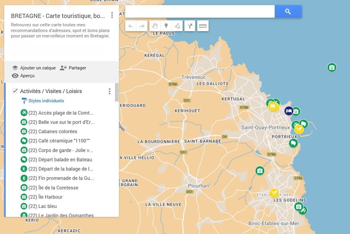 carte touristique de saint-quay-portrieux en Bretagne