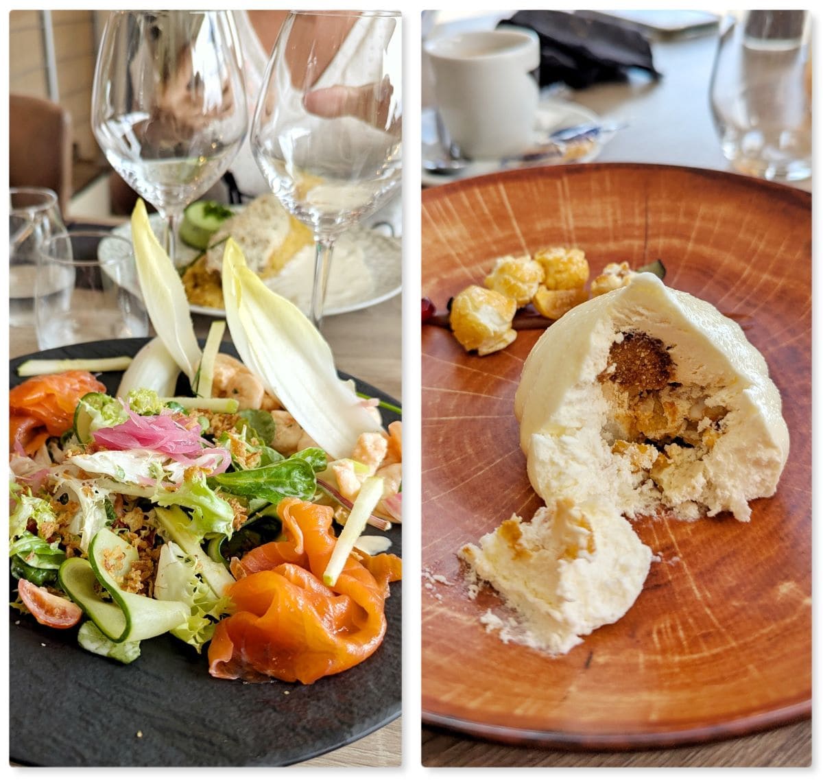 salade et dessert du restaurant la table de jules a binic etables sur mer