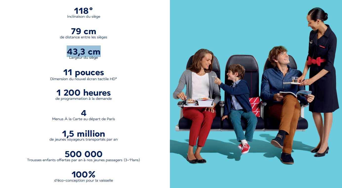 caracteristiques sieges des avions air france classe economique