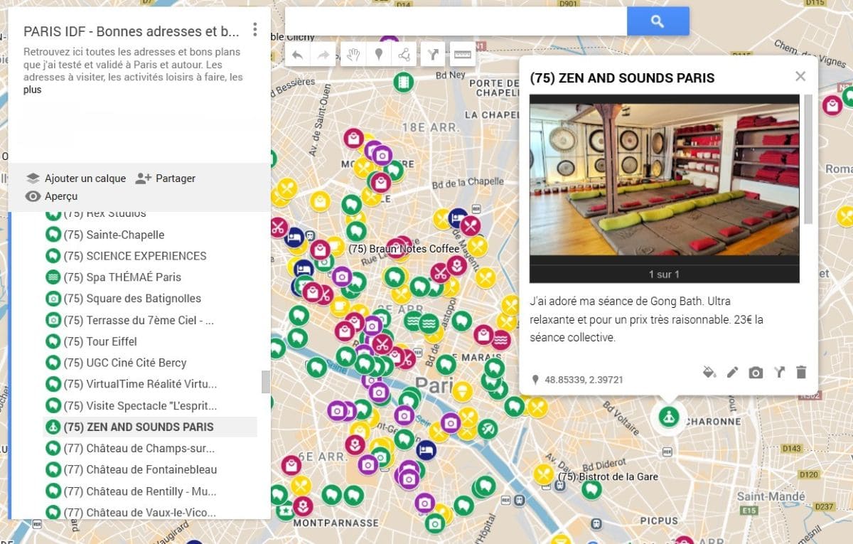 carte des bonnes adresses relaxation a paris et ile de france par copinesdebonsplans.fr