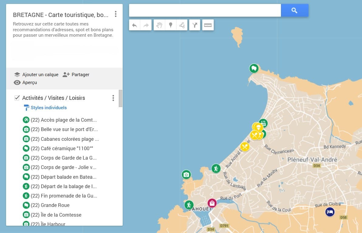 carte touristique pleneuf val andre par copinesdebonsplans.fr