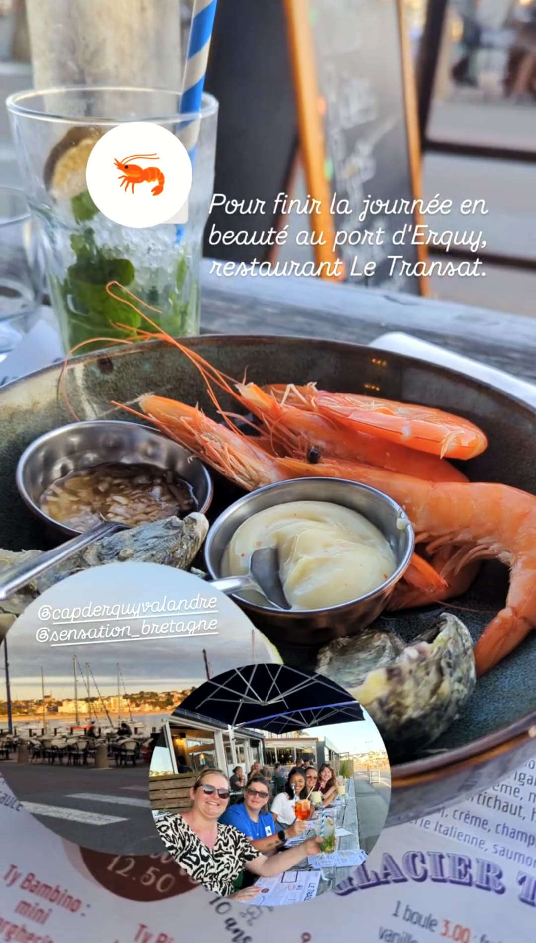 fruits de mer servis au restaurant le transat a erquy