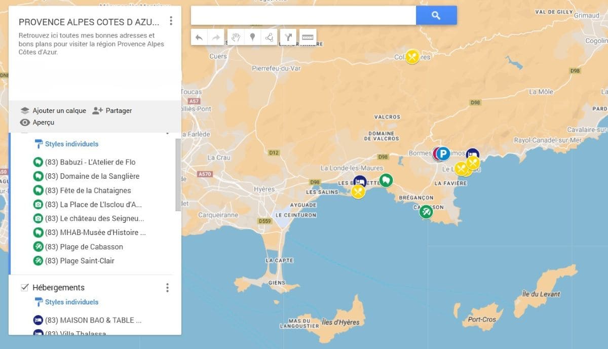 carte touristique bons plans et bonnes adresses de la mediterranee porte des maures