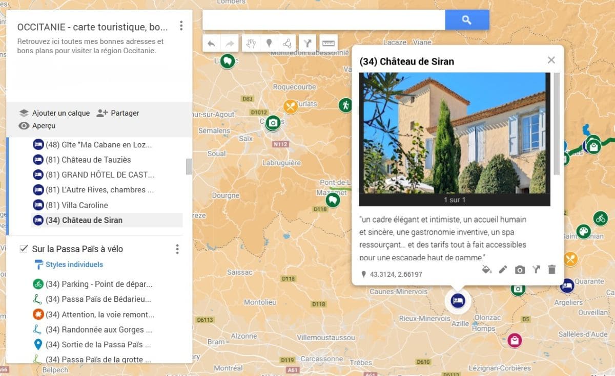 a faire autour du chateau de siran dans l herault