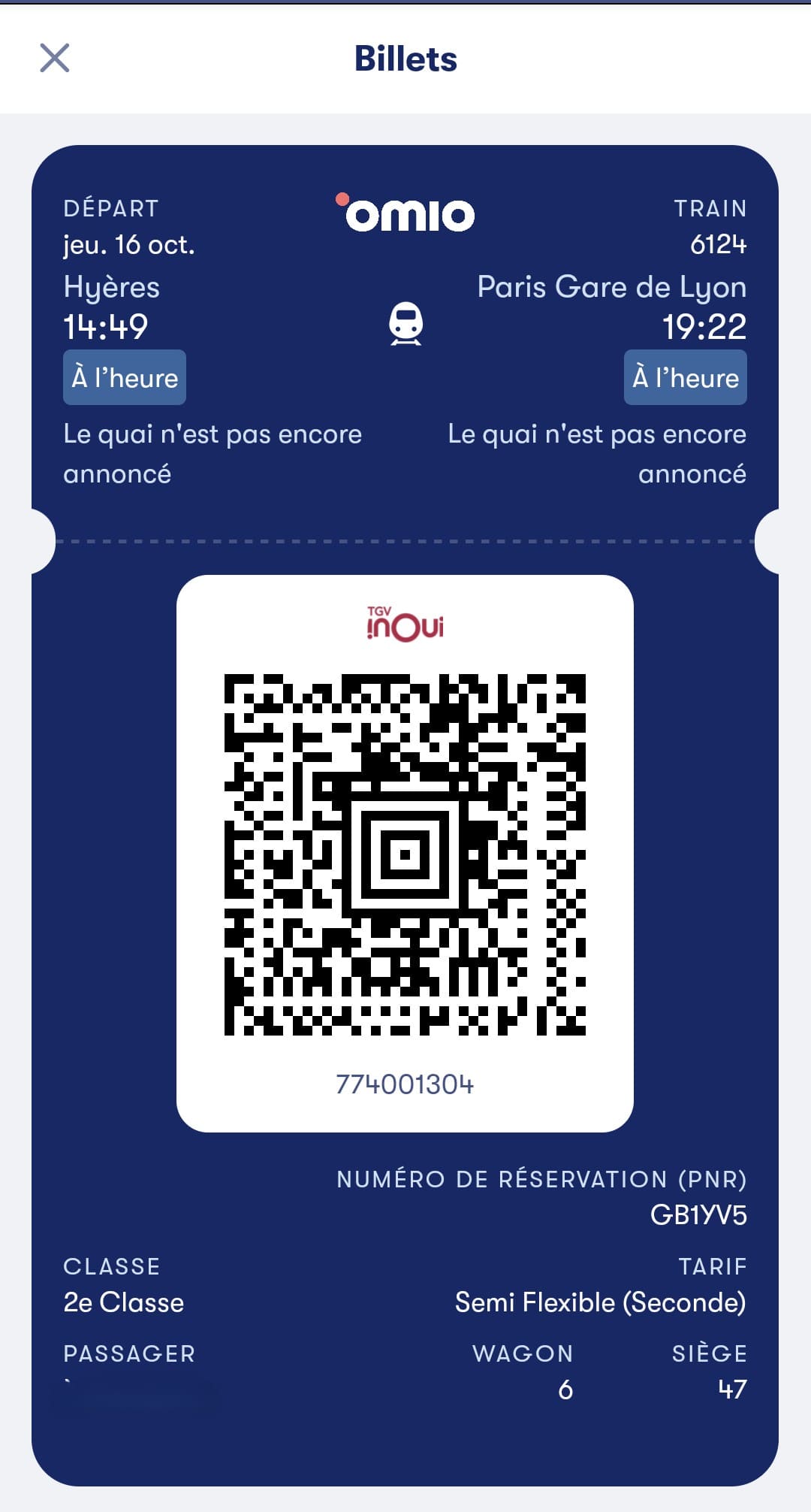 exemple de billet de train reserve via application omio