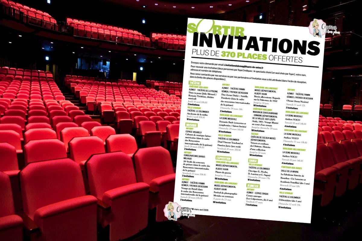 Spectacles gratuits 92 : près de 300 places offertes ! spectacles gratuits 92 sur invitation