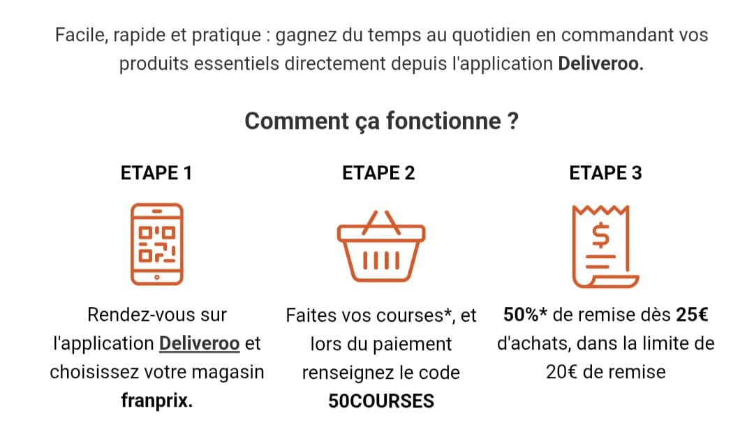 utilisation code promo franprix sur deliveroo