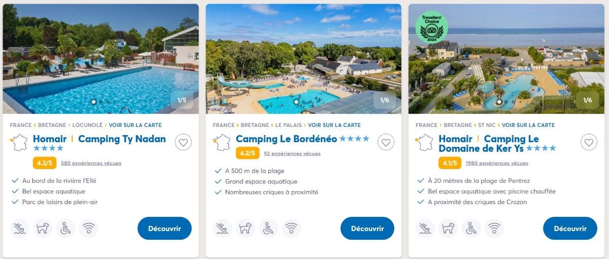 Vacances dans le Finistère : 6 bons plans pour se loger à petit prix ! camping homair finistere