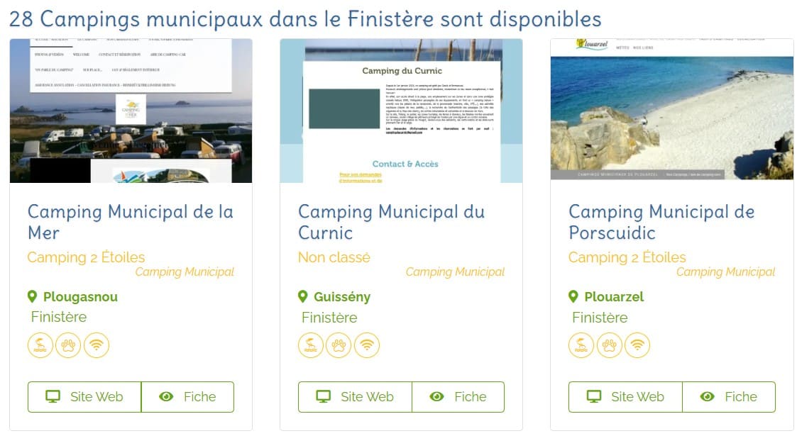 Vacances dans le Finistère : 6 bons plans pour se loger à petit prix ! camping municipaux finistere
