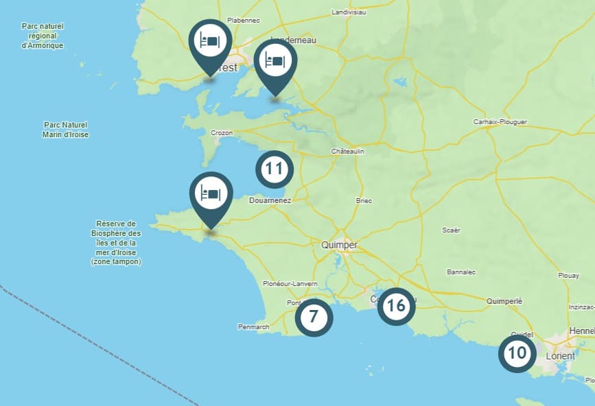 Vacances dans le Finistère : 6 bons plans pour se loger à petit prix ! carte camping municipaux finistere
