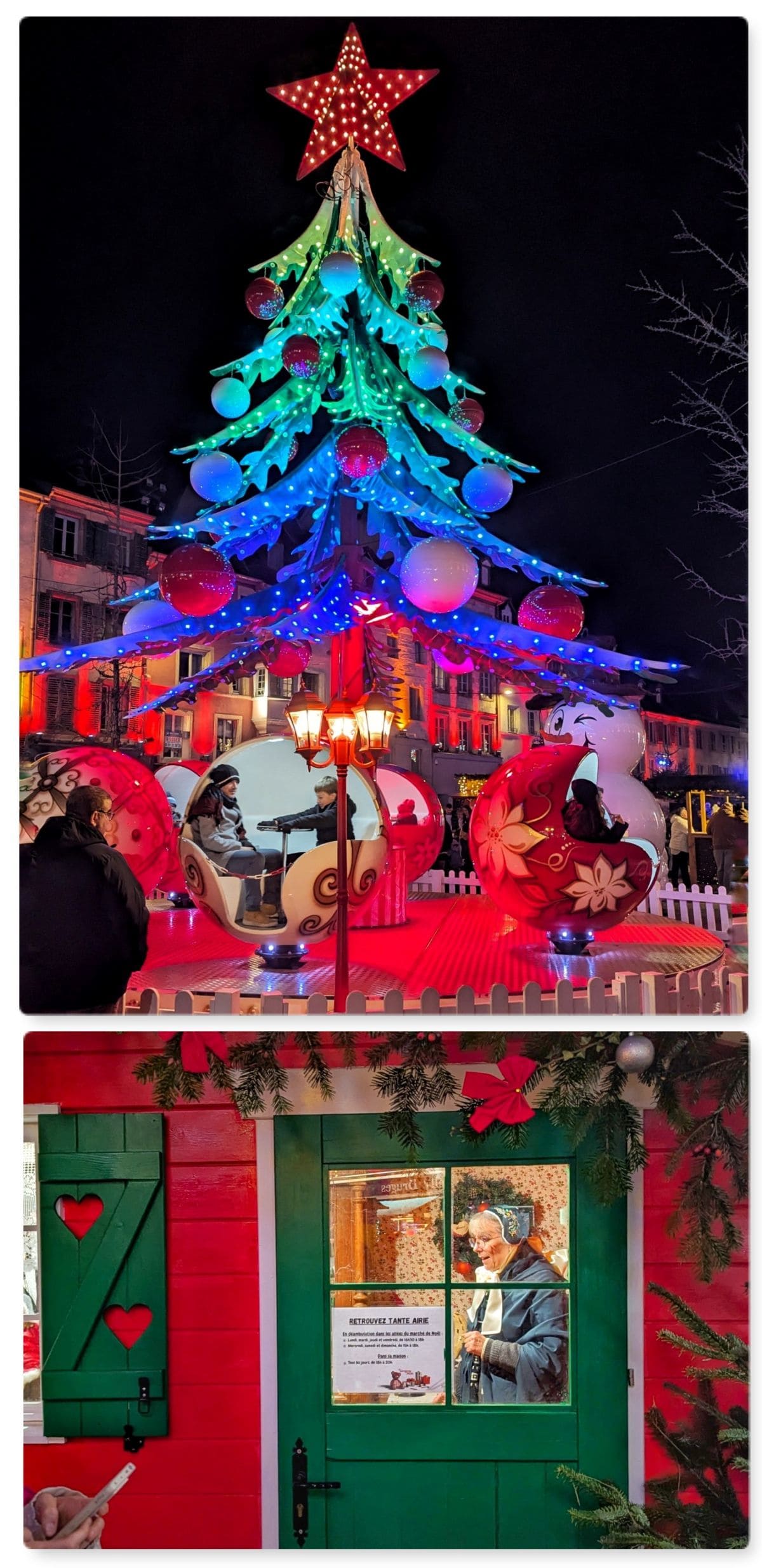 Magie du marché de Noël de Montbéliard ✨ : pépites et bons plans🎄🎅🏻 manage sapin et tante arie au marche de noel de montbeliard