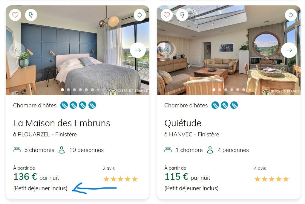 Vacances dans le Finistère : 6 bons plans pour se loger à petit prix ! petit dejeuner inclus dans chambres d hotes