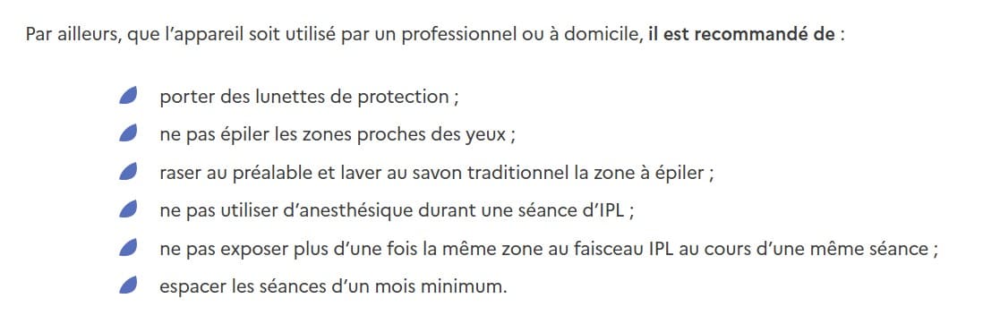 Lumière pulsée : 3 bonnes raisons de choisir ce mode d’épilation precautions recommandees par l anses concernant l usage a domicile de l epilation a lumiere pulsee