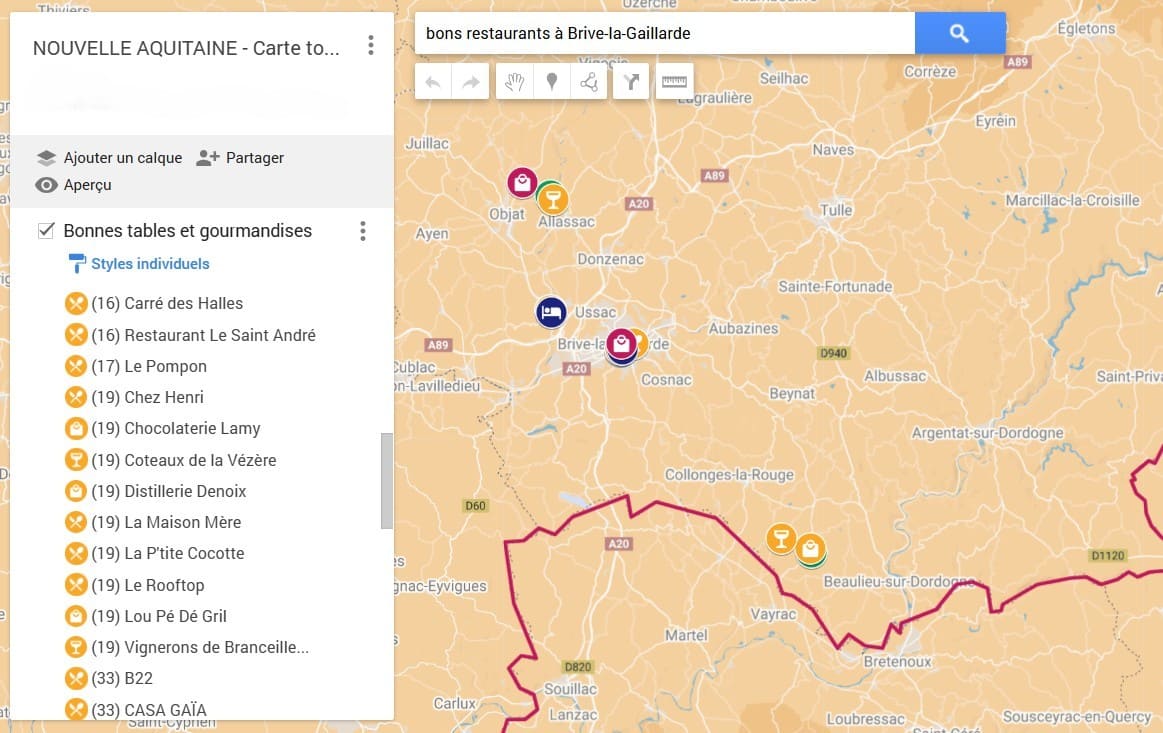 5 très bonnes tables "gaillardes" 🍽️ ! carte des bonnes adresses touristiques a brive la gaillarde