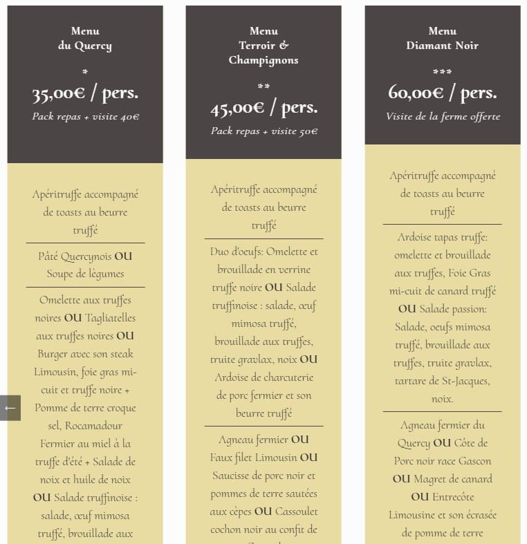 5 très bonnes tables "gaillardes" 🍽️ ! menus ferme de la truffe cuzance